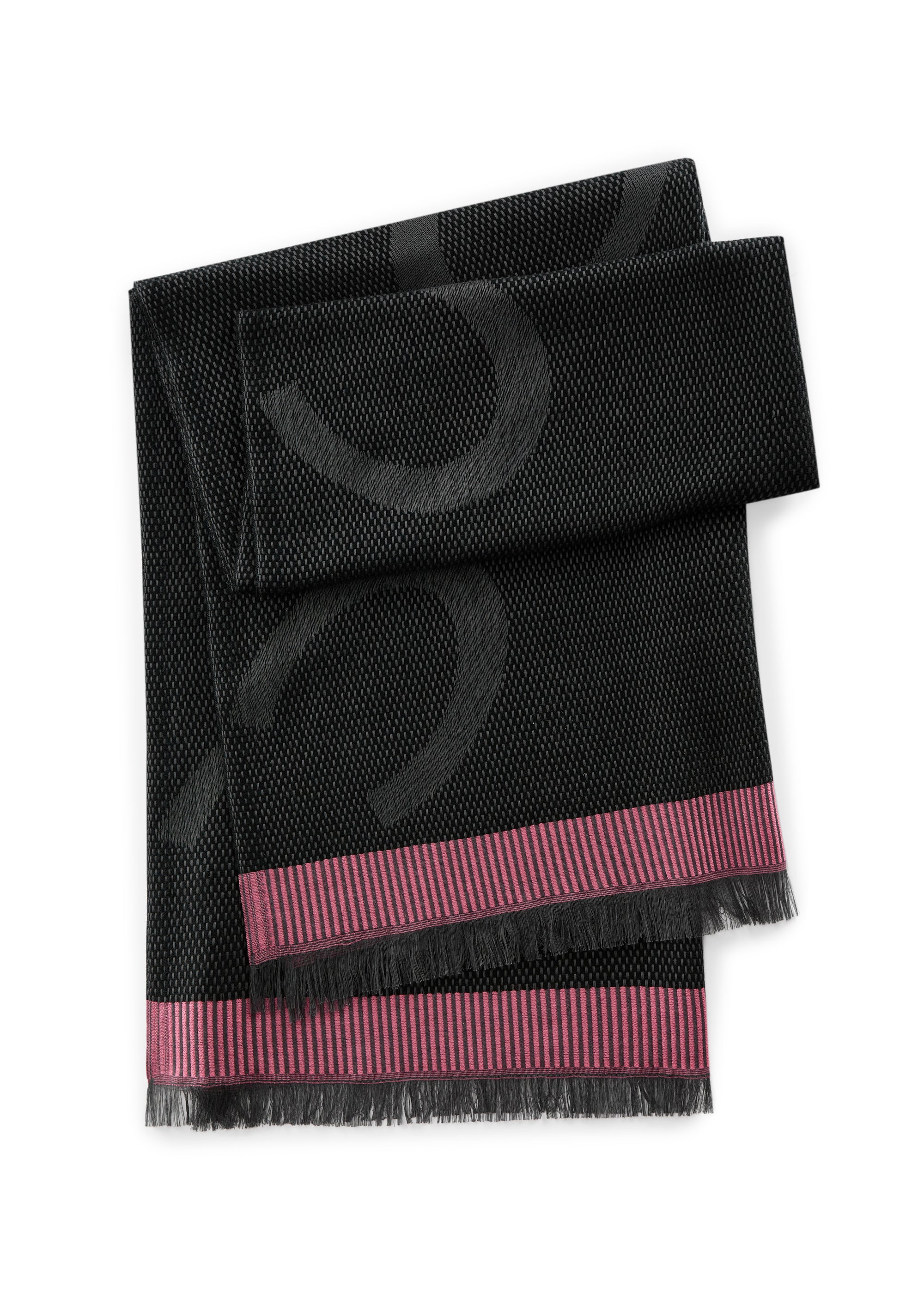 Softer Schal aus leichter Wollmischung mit dezentem Monogramm-Muster