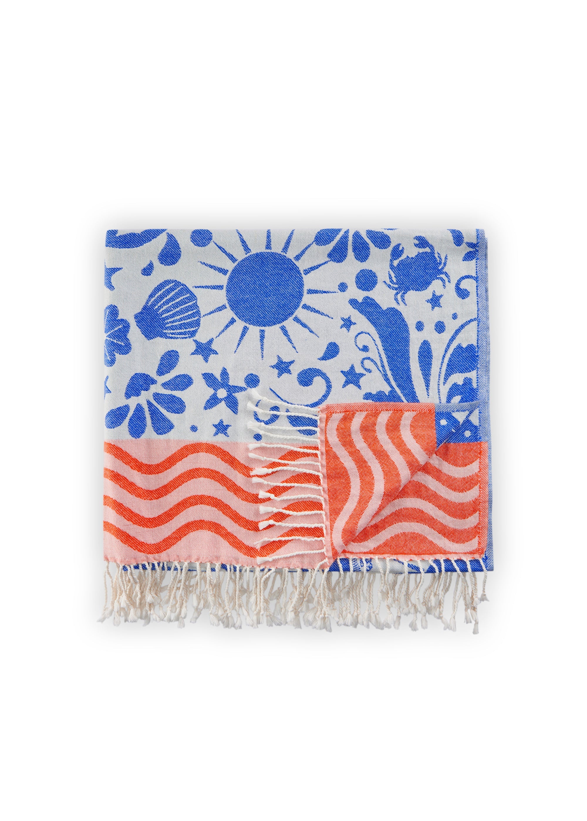 Strandtuch aus reiner Baumwolle mit Beach-Print
