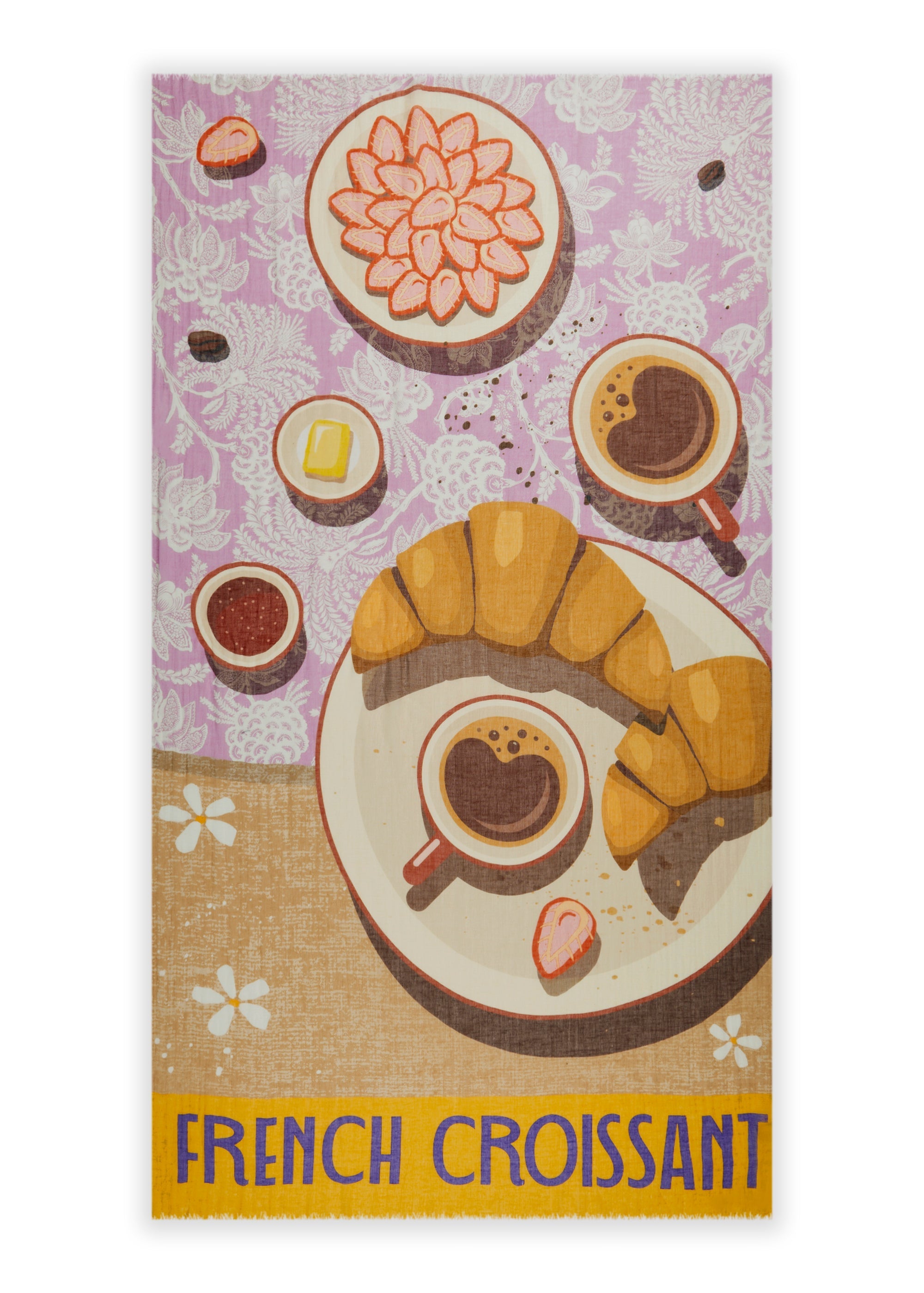 Schal aus softem Baumwoll-Mix mit Food-Print