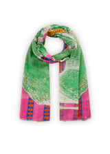 Schal im Baumwoll-Leinen-Mix mit Elefanten-Print