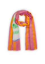 Schal aus softem Viskose-Mix mit „MORE AMORE FOR FAVOR“-Print