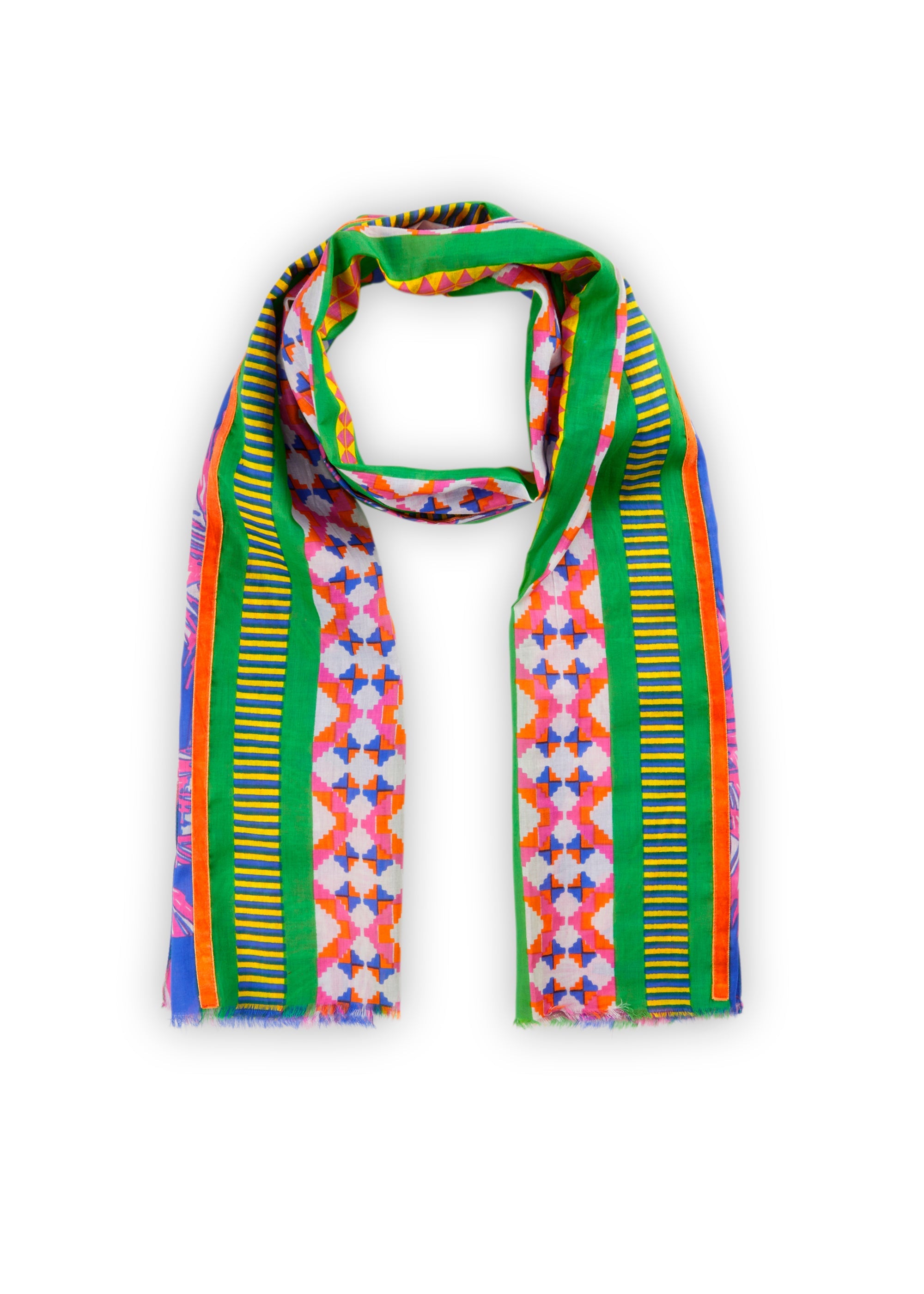 Schmaler Schal aus Organic Cotton im Mustermix