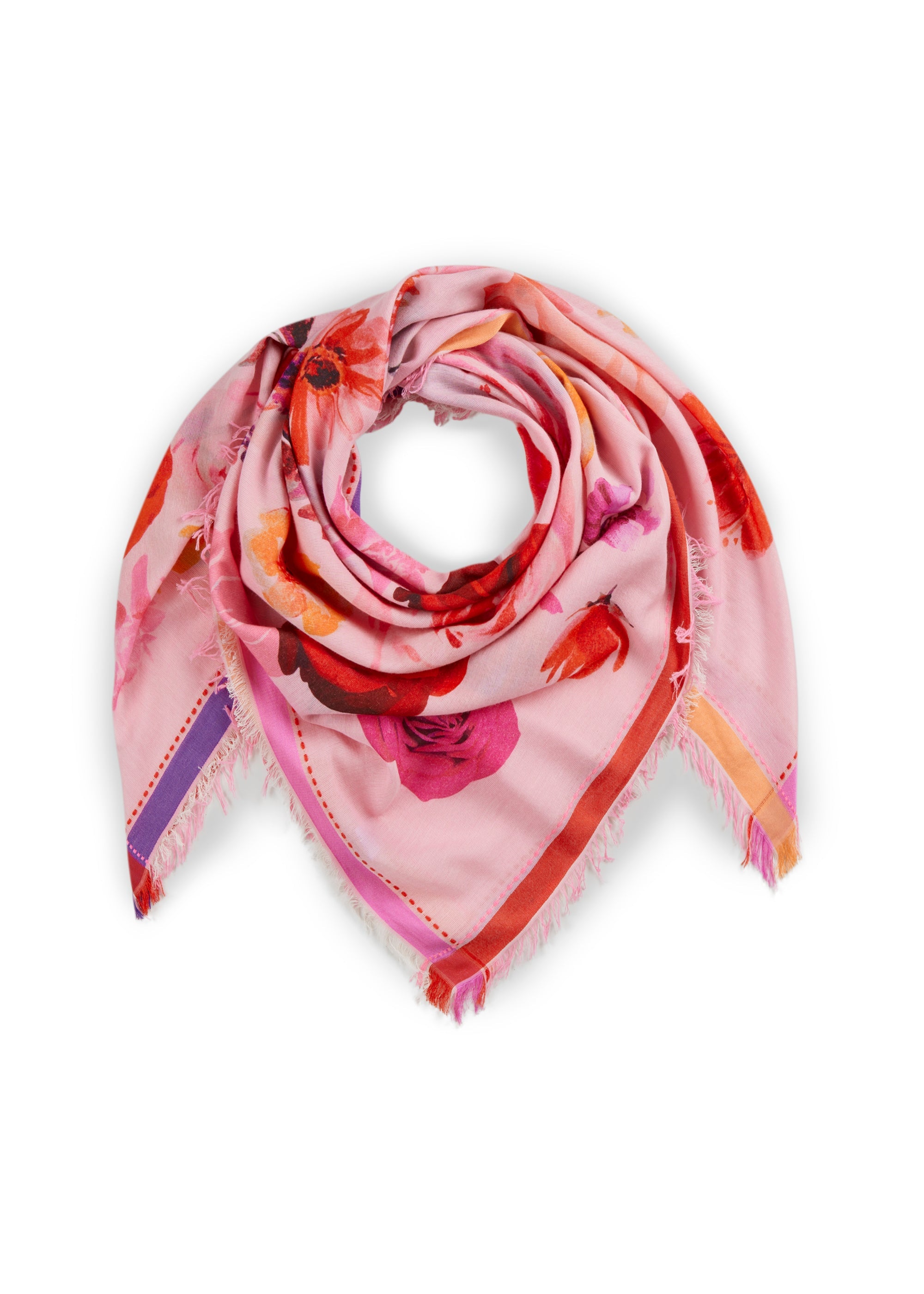 Tuch im Baumwoll-Mix mit Blumenmuster