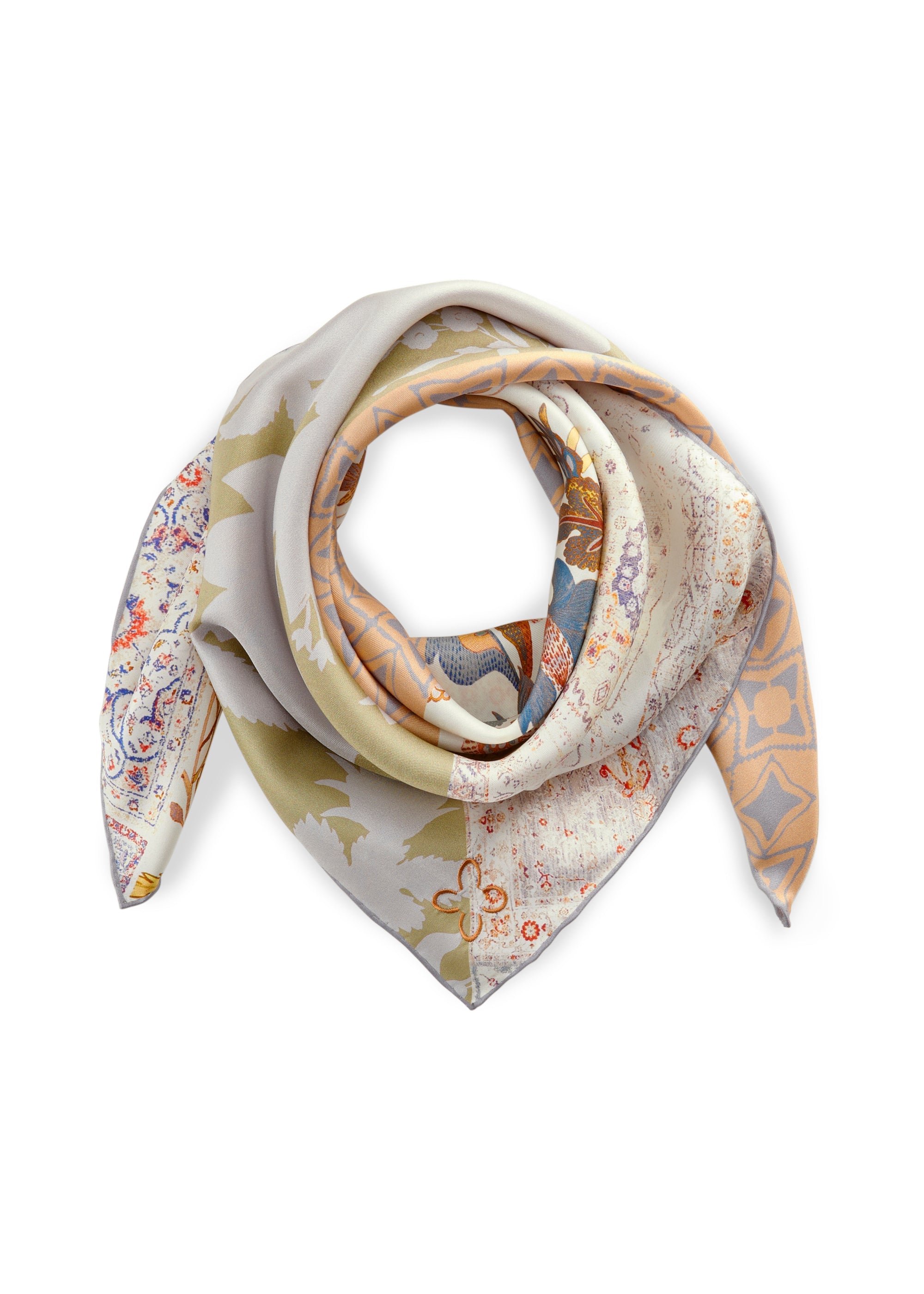 Großes Premium Nickituch aus reiner Seide im Pattern-Mix