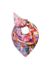 Premium Dreieckstuch aus reiner Seide mit Blumenmuster