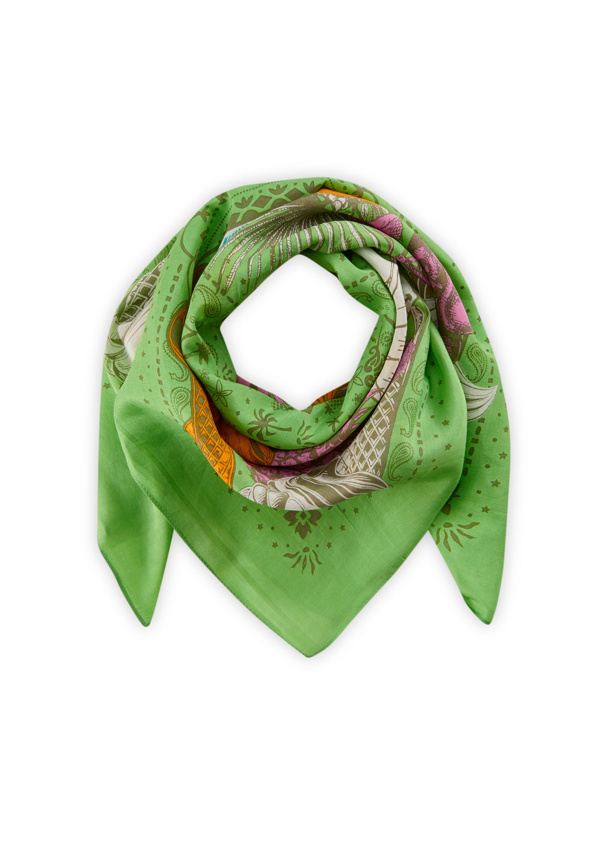 Premium Bandana aus Seidenmix mit Sommermotiven