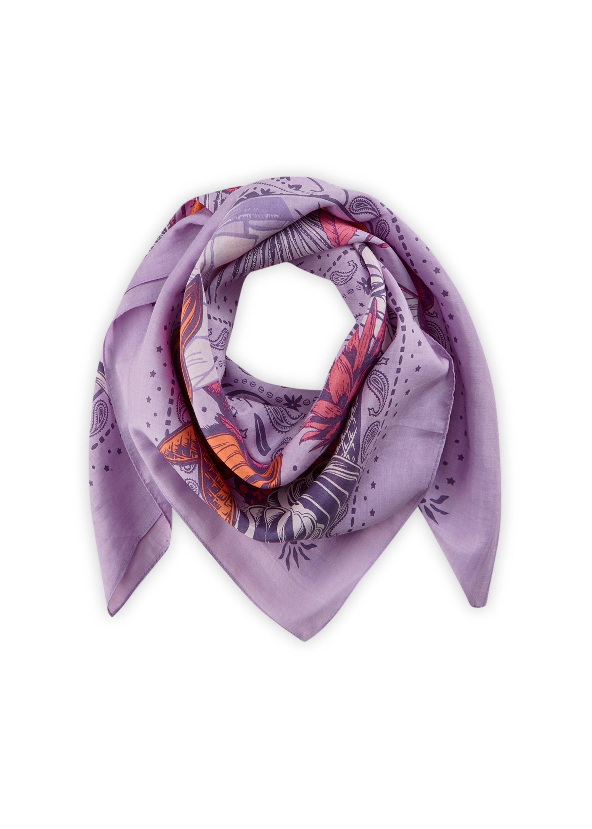 Premium Bandana aus Seidenmix mit Sommermotiven
