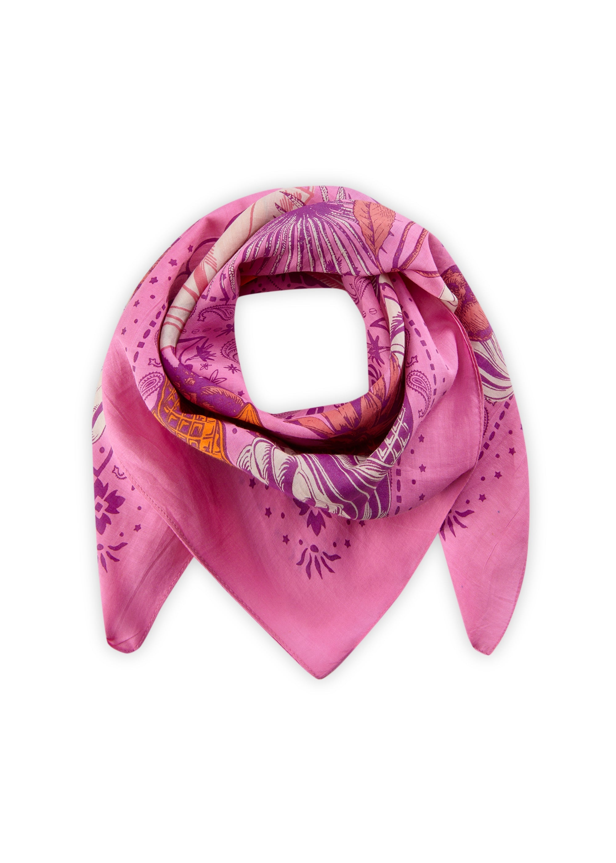 Premium Bandana aus Seidenmix mit Sommermotiven