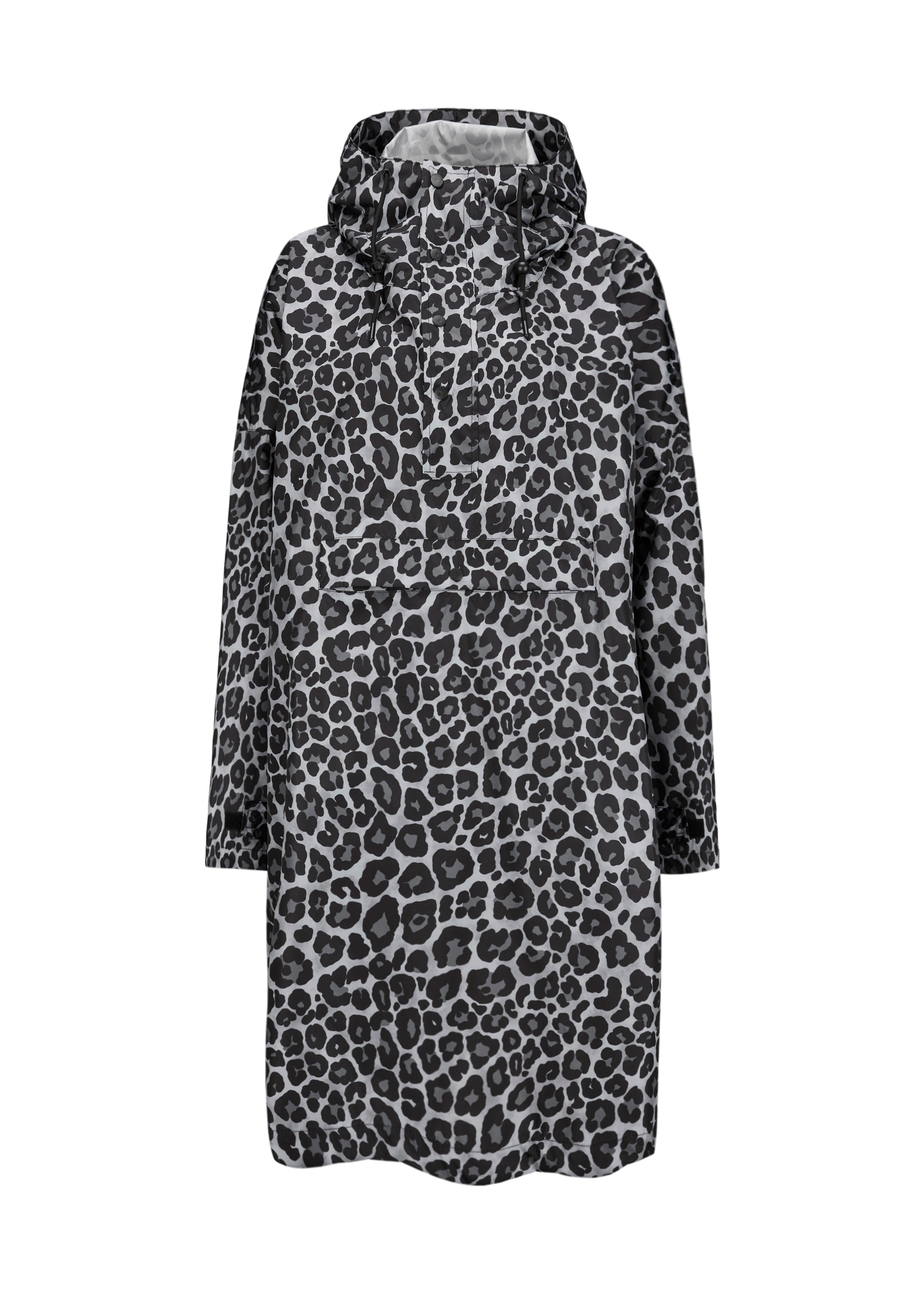 Regen-Poncho aus hochwertigem, beschichtetem Polyester mit Leomuster