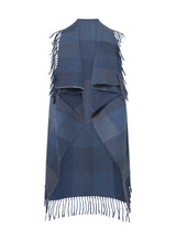 Cape mit Karomuster und Fransenkante