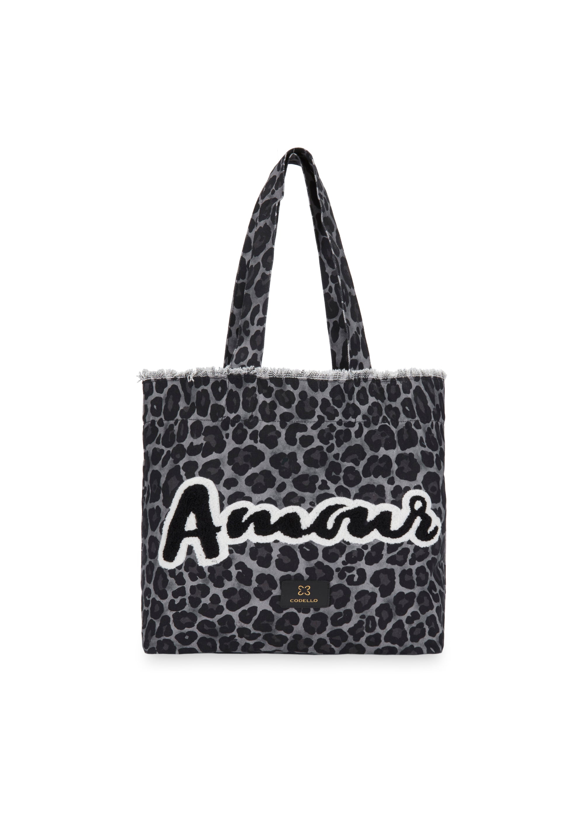 Shopper aus Baumwoll-Canvas mit Leo-Muster