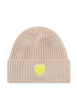 Gestrickte Mütze aus weicher Wollmischung mit gestricktem Herz-Motiv