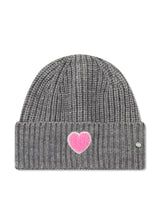 Gestrickte Mütze aus weicher Wollmischung mit gestricktem Herz-Motiv