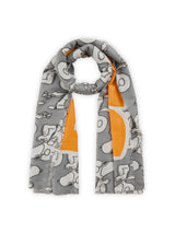PRINTED SCARF POLYESTER/VISCOSE PEANUTS QUOTE