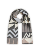 PRINTED SCARF POLYESTER/VISCOSE GRAPHIC MIX