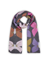 PRINTED SCARF POLYESTER/VISCOSE BUTTERFLY