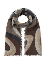 Feiner Premium-Schal in Blau mit organischem Muster