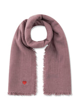 WOVEN SCARF WOOL/CASHMERE SOLID WITH HEART