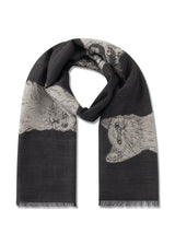 Leichter Jacquard-Schal mit Hunde- und Katzenmotiven