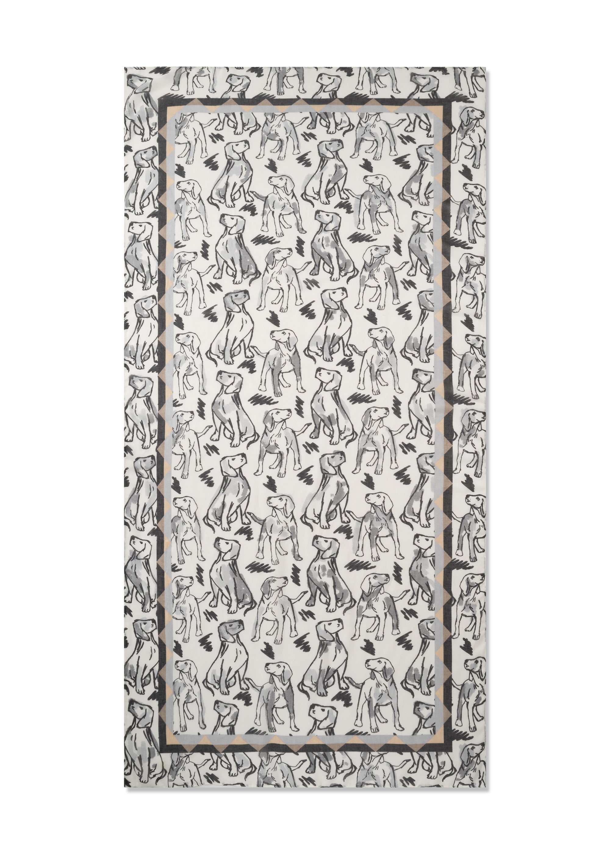 Schal aus recyceltem Polyester mit Hunde-Motiven