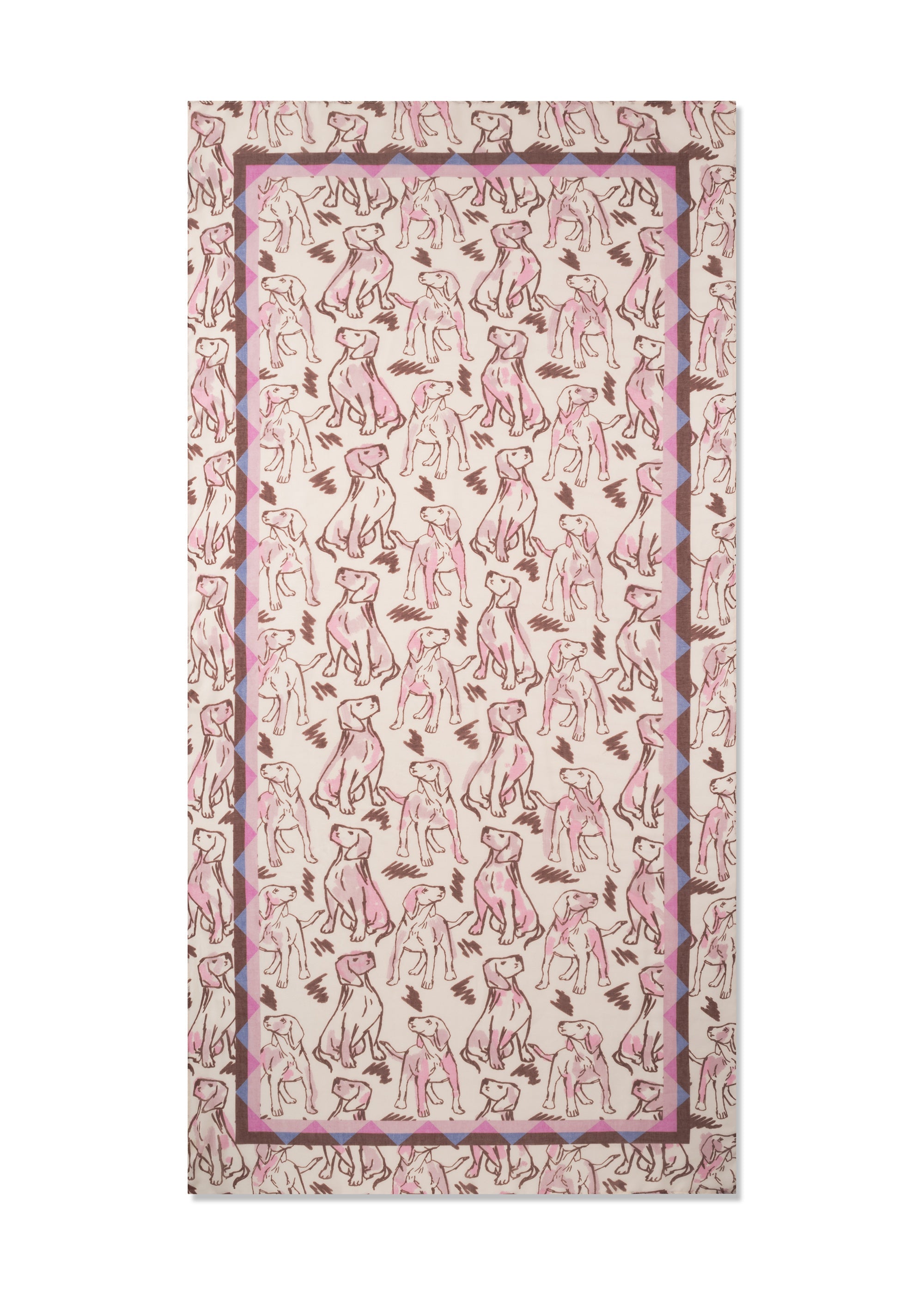 Schal aus recyceltem Polyester mit Hunde-Motiven