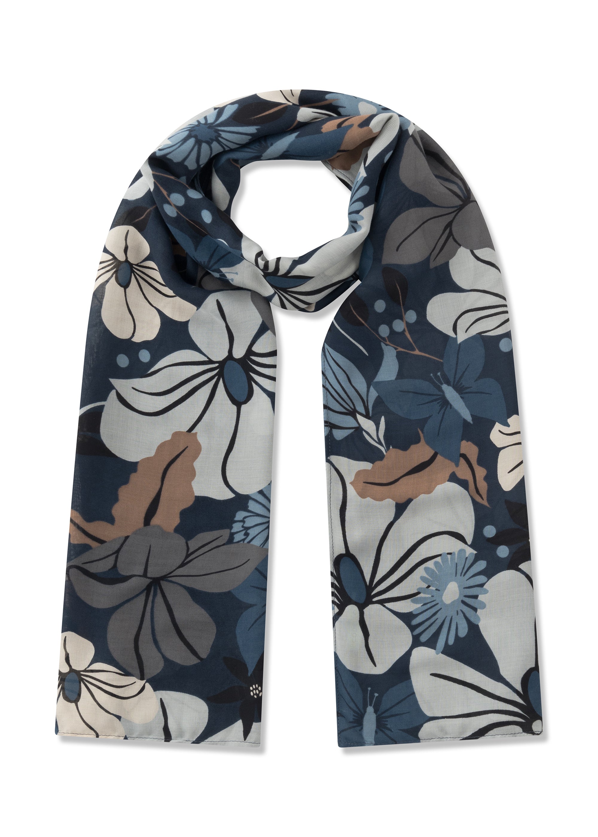 Schal aus Viskose mit Blumenmuster