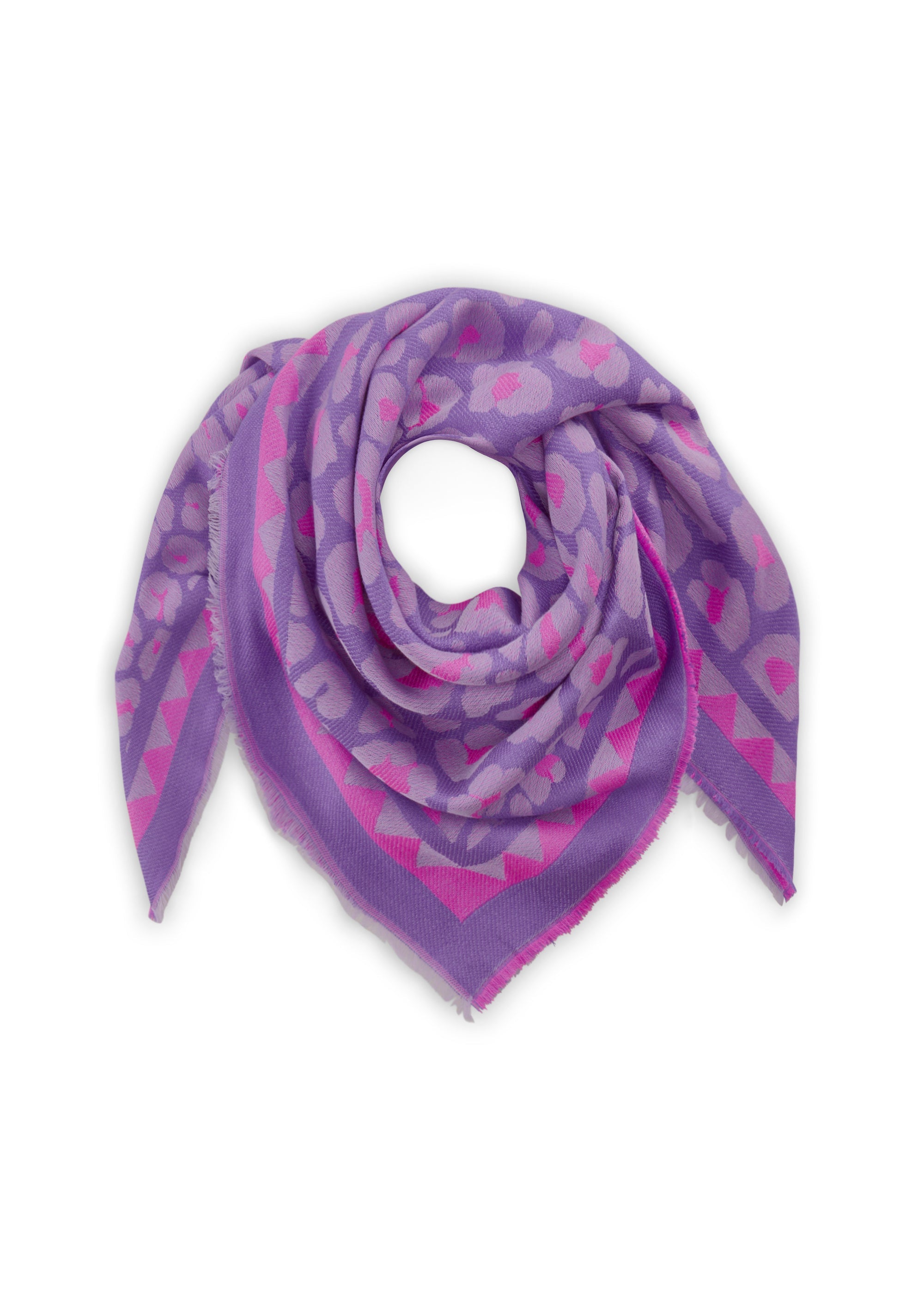 Beidseitig tragbares Jacquard-Tuch mit Leo-Muster