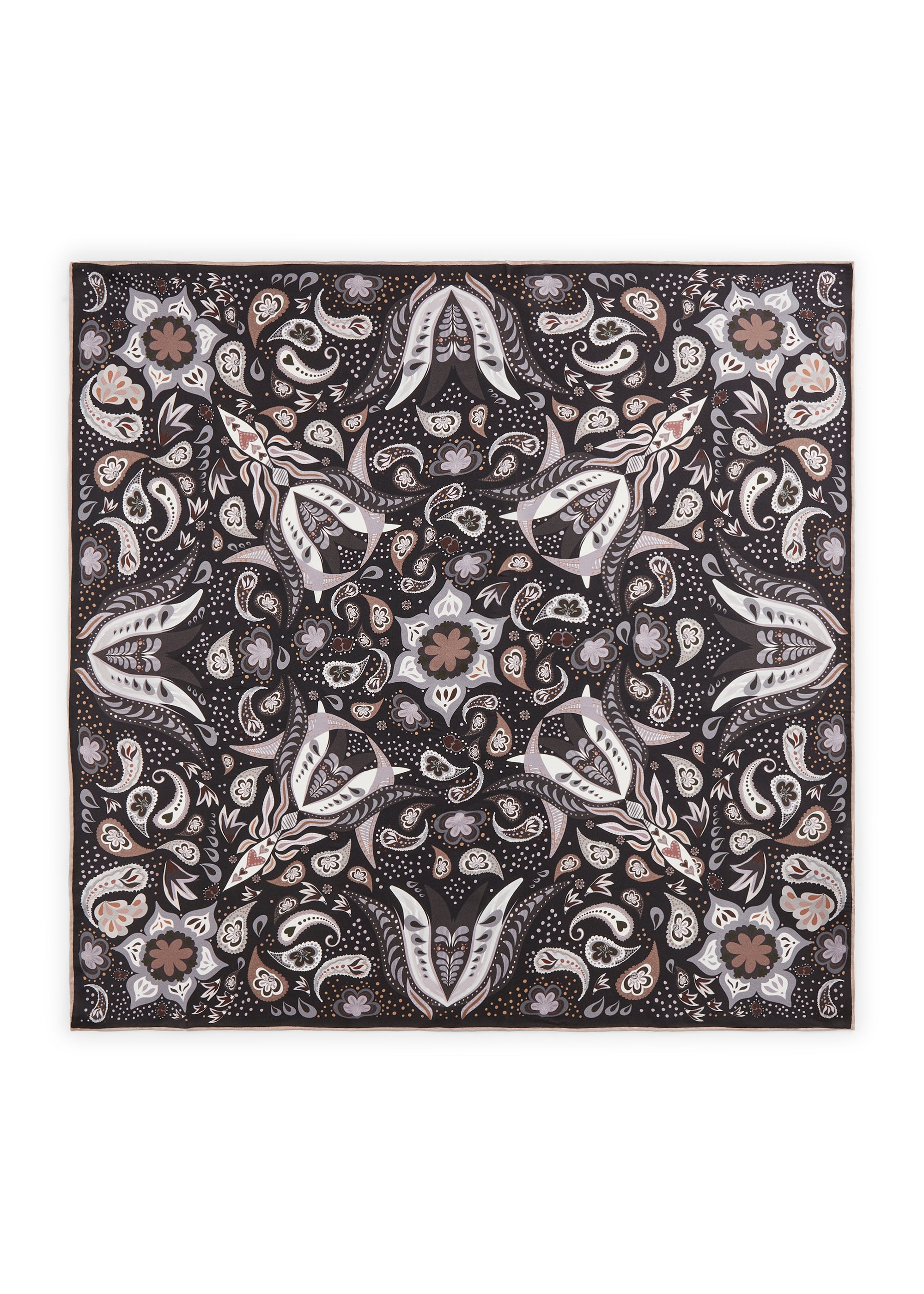 Premium Nickituch aus reiner Seide mit Paisley-Muster