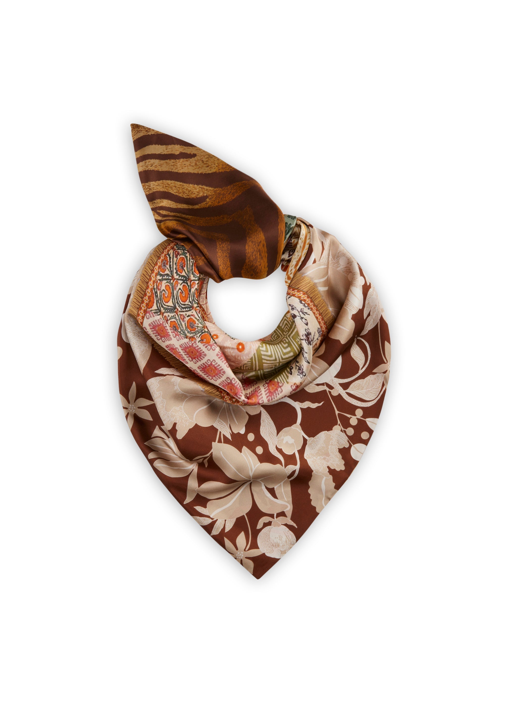 Premium Dreieckstuch aus edler Seide im Pattern-Mix