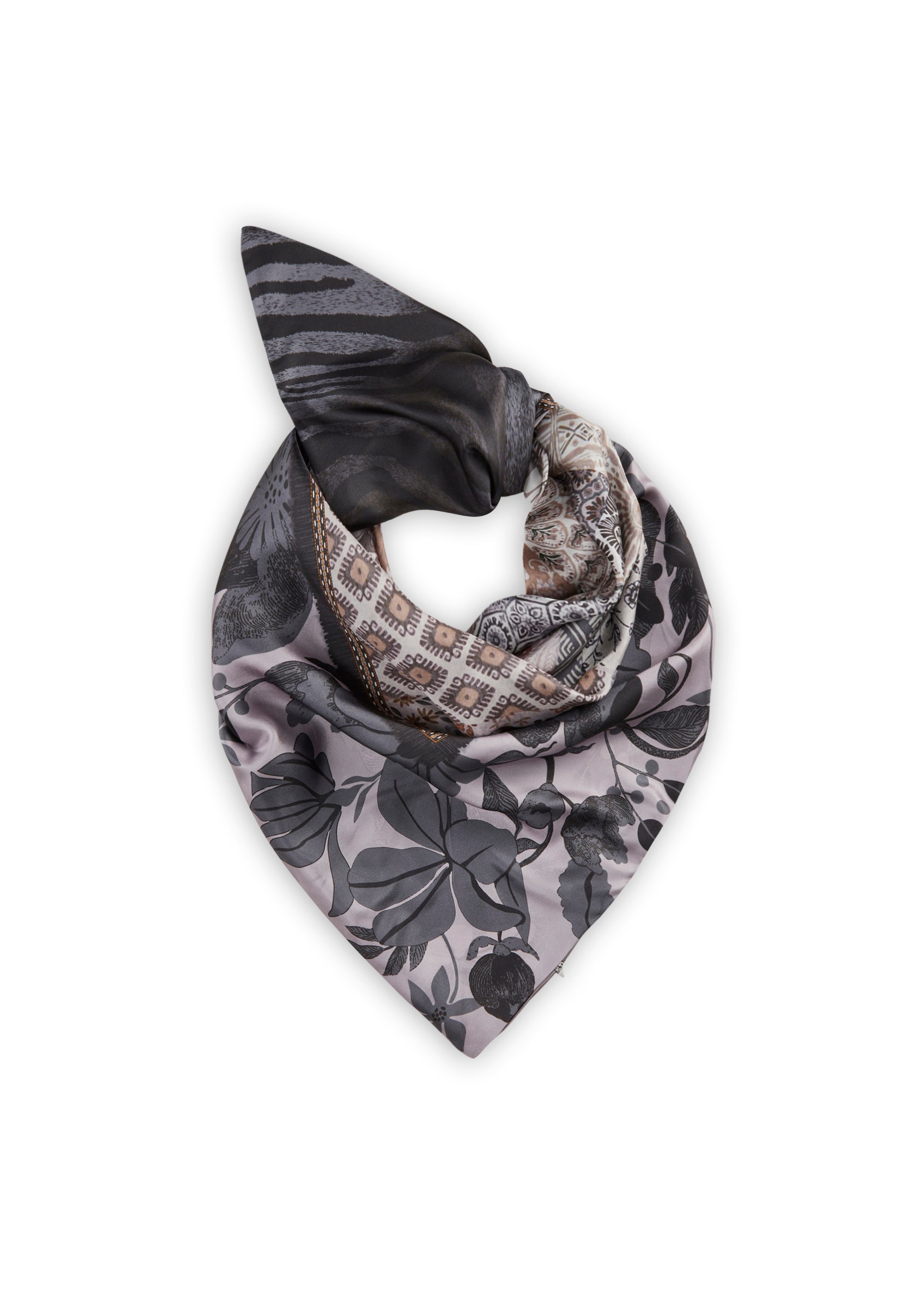 Premium Dreieckstuch aus edler Seide im Pattern-Mix