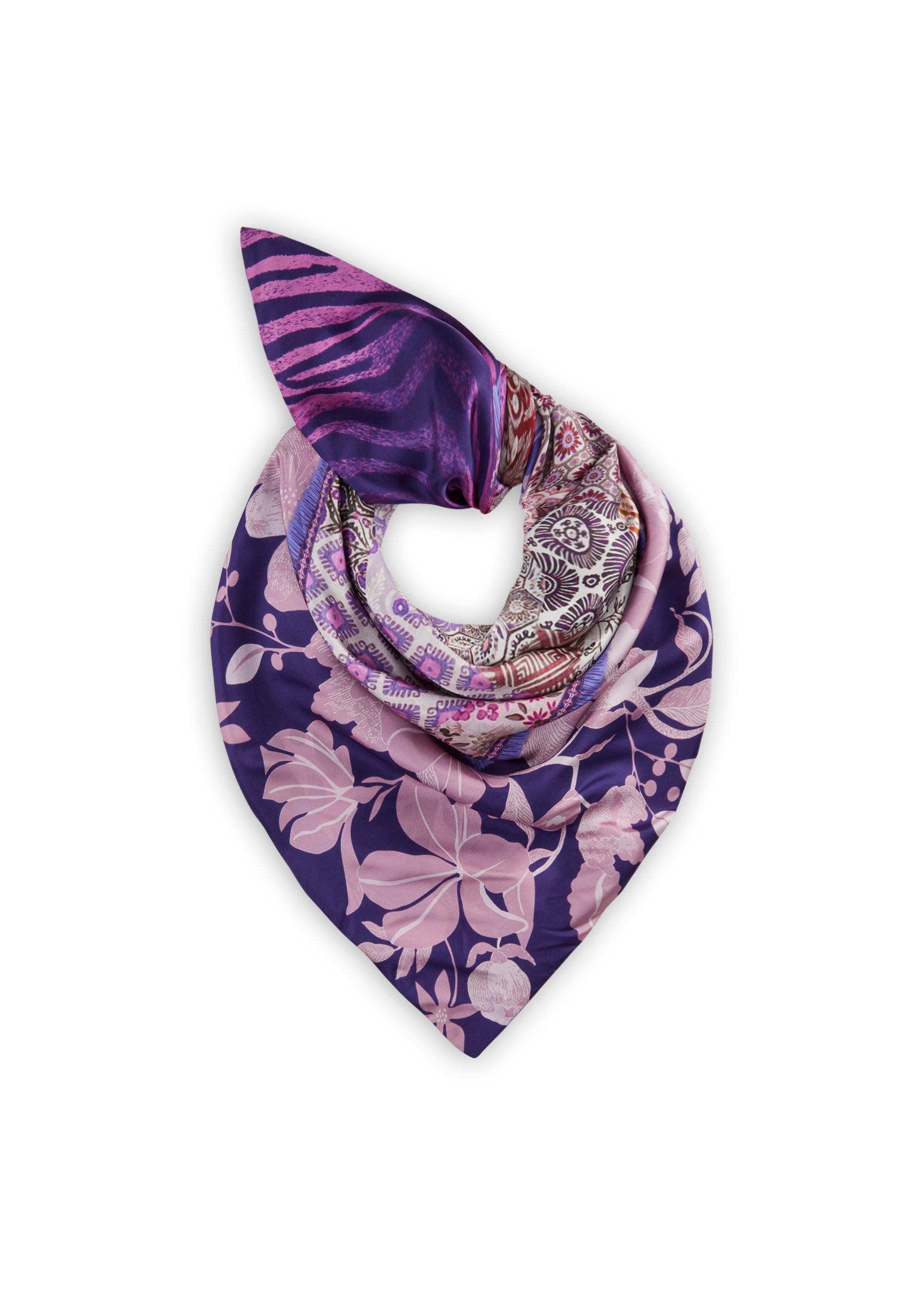 Premium Dreieckstuch aus edler Seide im Pattern-Mix