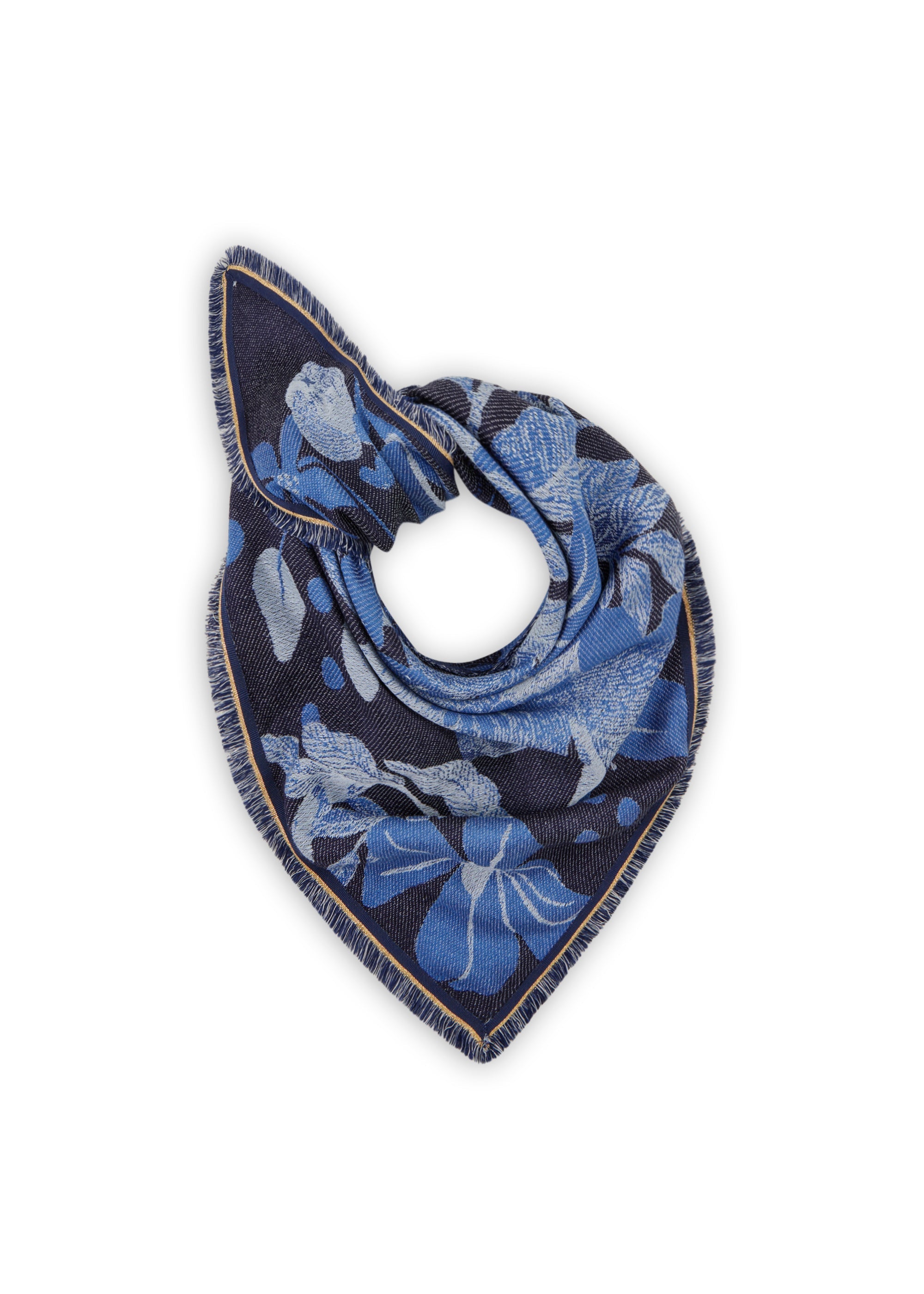 Gewebtes Dreieckstuch mit floralem Jacquard-Muster