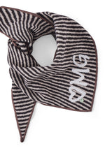 Gestricktes Dreieckstuch mit Streifen & Stickerei