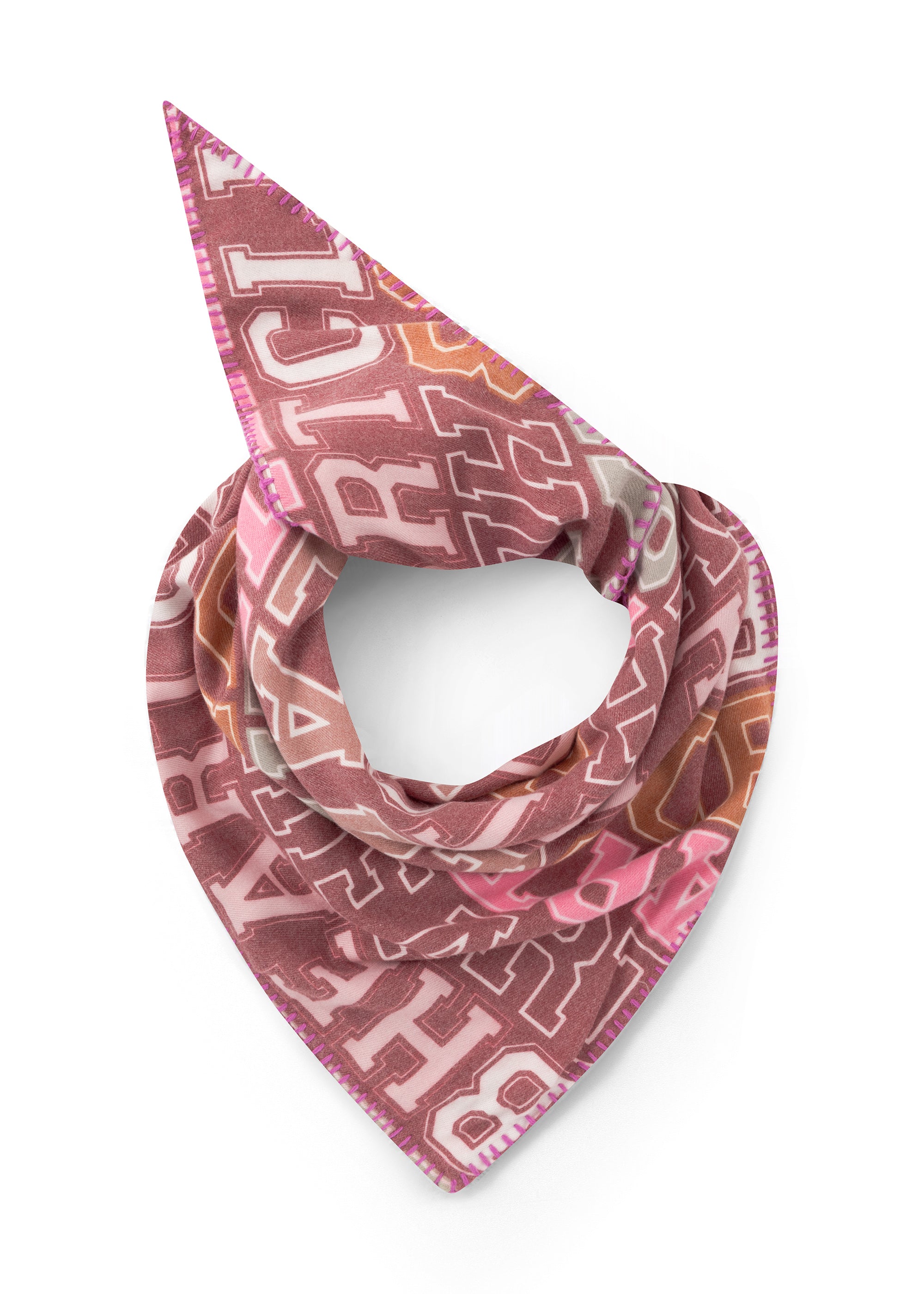 kaschmirweiches Dreieckstuch aus Viskosemischung mit HAPPY-HEART-Print