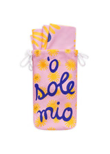 Microfaser Handtuch mit  Sonnen-Motiven und "o sole mio"-Schriftzug