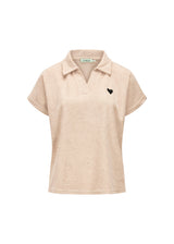 Frottee-Shirt mit Herz-Stickerei