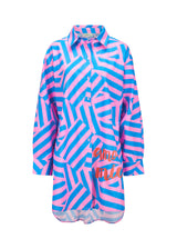 Gemusterte Bluse aus Baumwolle mit Schriftzug