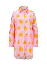 Bluse aus Baumwolle mit Sonnen-Motiven und Schriftzug