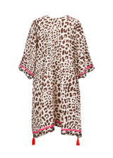 Poncho aus Viskose mit Leo-Muster