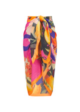 Pareo aus Baumwoll-Seiden-Mix mit Schriftzug  „o sole mio“