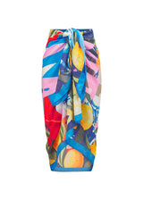 Pareo aus Baumwoll-Seiden-Mix mit Schriftzug „LA DOLCE VITA“