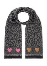 Jacquard-Schal aus Baumwoll-Mix mit Leomuster