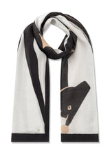 Schal aus  Viskose-Leinen-Mix mit Giraffenmotiv