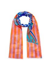 Schal aus Baumwollmix mit Fisch-Motiv