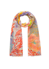 Gemusterter Schal aus feinem Baumwoll-Mix