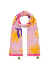 Feiner Schal aus Modalmix mit Sonnen-Motiven