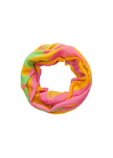 Gestreifter Loop aus recyceltem Polyester mit  Schriftzug in Pink