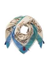 Jacquard-Tuch aus Baumwoll-Mix mit Palmenmotiven