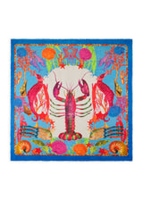 Tuch aus Modal-Seiden-Mix mit Meeresmotiven