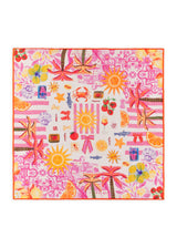 Leichtes Seidentuch mit sommerlichem Muster